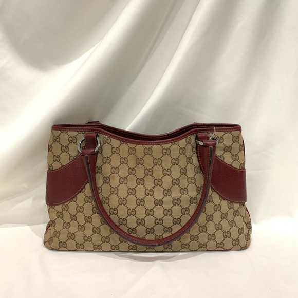 enjoyingthehunt - For fix payment - Gucci Brown Red GG Canvas Tote Sku#84019 - Picture 2 of 12